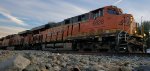 BNSF 6628 leads UP ZAILC through El Monte 